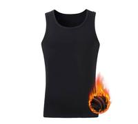 zE-BK2 Ladies Thermal Sleeveless Camisole Lace Underwear Womens Fleece Lined Warm Crew Neck T Shirt Fleece Pullover Tops Basic Warm Thermals Tank Baselayer Top Winter Undershirt (XXXXL)