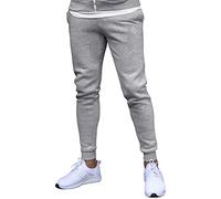 Ze ENZO EZJG579 Mens Slim Joggers Fleece Cuffed Jogging Bottoms Track Sweatpants Trousers Grey 2XL