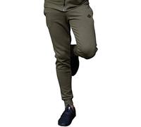 Ze ENZO EZJG579 Mens Slim Joggers Fleece Cuffed Jogging Bottoms Track Sweatpants Trousers Khaki L