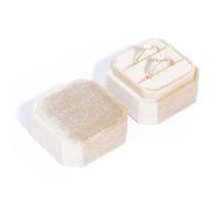 ZEACCT 1 Pcs Velvet Hexagon Ring Box with Double Slots, Elegant Wedding Jewelry Case for Engagement or Wedding Rings, Star Anise Design, Perfect for Jewelry Gifting