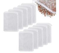 ZEACCT 10-Pack Zippered Aquarium Filter Bags - Premium Mesh Media Holders for Activated Carbon/Charcoal, Breathable Fish Tank Organizers with Drawstring Closure