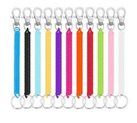 ZEACCT 11 Pack Elastic Spiral Key Organisers - Flexible Plastic Coil Loops for Secure Key Management, Ideal for London Underground Commutes or Pub Keys