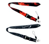 ZEACCT 2-Pack Universal Phone Lanyards - Adjustable Wrist/Neck Straps for ID Badges & Keys, Anti-Loss Strap with Starry Pattern (Work Permit Accessories Included)