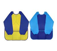 ZEACCT 2 Pack Waterproof Kids Art Aprons for Ages 2 to 6 Years Durable Craft and Painting Smocks for Children Ideal for Cooking Clay and Creative Activities