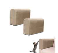 ZEACCT 2-Piece Non-Slip Armrest Protector Set - Stretchable Furniture Covers for Sofa, Armchair and Couch, Light Brown Slipcovers for Enhanced Comfort and Durability