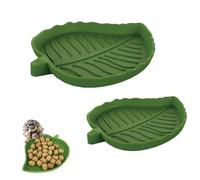 ZEACCT 2 Piece Reptile Feeding and Water Bowl Set Durable Tortoise Food Dish and Drinking Tray for Small Pets Like Corn Snakes Turtles and Crawling Animals