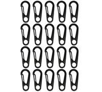 ZEACCT 20 Pcs Mini Carabiner Clip, Zinc Alloy Snap Hook, Black, Round, Non-locking, Ideal for Camping, Hiking, DIY Projects, Backpacking, Fishing, Outdoor Activities