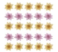 ZEACCT 25Pcs Glitter Poinsettia Flowers, Artificial Christmas Decorations for Trees and Weddings, Festive Glittered Flower Ornaments, Perfect for Holiday and Seasonal Displays