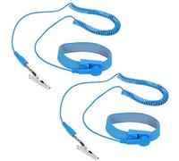 ZEACCT 2PS Professional Anti-Static Wrist Straps with Grounding Clip - Reusable Adjustable ESD Bracelet for Electronics, PC Repair & DIY Projects, Conductive Metal Snap for Static Discharge Prevention