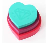 ZEACCT 3 Pcs Heart-Shaped Plastic Bead Sorting Trays, Perfect for Diamond Painting and DIY Crafts, Includes Pink, Purple, and Blue Trays for Organizing Rhinestones and Art Supplies