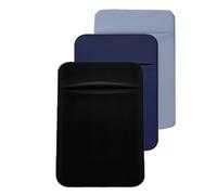 ZEACCT 3 Pcs Lycra-Backed Slim Card Holder for Smartphones - Single Slot Adhesive Wallet with Washable Fabric, Universal Fit for Mobile Phones (3 Colours)