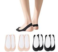 ZEACCT 4 Pack Ultra-Low Cut Invisible Socks for Women; Seamless Non-Slip Grip Technology with Reinforced Heel & Toe for High Heels, - Stay Hidden Comfortably All Day
