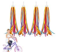 ZEACCT 4 PCS Kid's Rainbow Bike Streamers, Baby's Colorful Bicycle Grips Tassel Ribbons, Handlebar Streamers, Bike Tassels for Kids, for Girls Boys Scooter's/Tricycle's/Bike's Handlebars