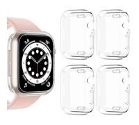 ZEACCT 4 Pcs Transparent TPU Protective Cases for Apple Watch, All-Inclusive Soft Shell Cover Compatible with Series 4/5/6/SE2, Durable and Lightweight Design