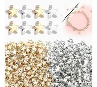 ZEACCT 500-Piece Star Bead Collection - Acrylic Spacer Charms for Jewellery Making, Small Hole Craft Beads for DIY Necklaces, Bracelets & Earrings