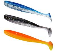 ZEACCT 75 Pcs Eco-Friendly Fishing Baits | Paddle Tail Swimbaits & T Tail Lures | Soft Plastic Artificial Baits for Saltwater & Freshwater | Durable & Realistic Design in 3 Colours