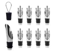 ZEACCT 8 Pcs Stainless Steel Wine Aerator & Pourer Set - 2-in-1 Liquor Spout with Bottle Stopper, Durable Metal Design for Wine and Beer (Easy to Clean & Reusable)