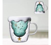 ZEACCT Christmas-Themed Insulated Coffee Mug, Cute Kawaii Design for Tea, Milk, and Espresso, Double Wall Insulation for Hot Drinks - Perfect for Home, Office, or Personal Use