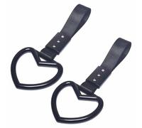 ZEACCT Dual-Pack Heart Design Safety Straps - Universal Vehicle Tow Rings with Warning Function, Suitable for Cars, SUVs & Public Transport (Black)