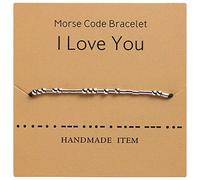 ZEACCT Matching Morse Code Bracelets (2 Pack) - Couples Gift Set for Long Distance Relationships, Adjustable Leather Bands for Him & Her