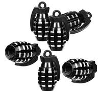 ZEACCT Tire Valve Stem Cap, 6Pcs Grenade Shape Aluminium Dust Caps, Universal Fit for Bicycle, Passenger Car, Motorbike