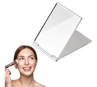 ZEACCT Ultra Slim Folding Travel Mirror - Portable Compact Tabletop Makeup Mirror for Home & Travel - 8.5x11.5cm (3.3x4.5) Rectangular Vanity Mirror (Silver)