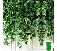 ZEACCT UV-Resistant Synthetic Ivy Strands, 12 Pack 84Ft Lifelike Foliage Hanging Vines for Indoor/Outdoor Décor, Garden Fence, Patio, Wall Covering, Event Backdrops, Durable Greenery Decorative Plants