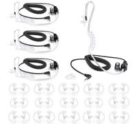 zeadio 2.5mm RECEIVER/LISTEN ONLY Surveillance Headset Earpiece with Acoustic Tube and Earmold Earpiece for Smartphone, Two-Way Radios, Transceivers and Radio Speaker Mics Jacks (Pack of 4)
