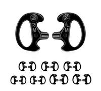 zeadio 8-Pair Pro-Grade Covert Surveillance Earbud, Replacement Ear Insert, Silicon Earmold Earplug for Two-Way Radio Earpiece Audio Coil Tube, Compatible with Motorola/Kenwood (16pcs) - Black