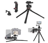 Zeadio All-in-One Metal Tripod Kit with Arca Ball Head, Phone Stand and Action Camera Adapter for Recording/Youtube/Filming/Vlogs, Compact Travel Tripod for Camera, Gimbal & Action Cam etc
