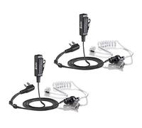 zeadio Surveillance Covert Air Acoustic Tube Walkie Talkie Earpiece Headset with Push-To-Talk Microphone for Kenwood Baofeng HYT 2 Pin Two Way Radio (Pack of 2)