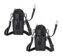 zeadio Two Way Radio Holster, Walkie Talkie Nylon Pouch Case with Adjustable Shoulder Strap & Belt Loop, Compatible with Almost Radios, for Police Firefighter Security Outdoor Workers etc（Pack of 2）