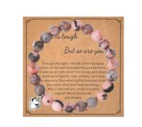 Zeafbaper Inspirational Gifts for Women Friends Daughter Girlfriend Thinking of You Birthday Gifts for Women Coworker Natrual Stone Healing Bracelet for Get Well Gifts Christmas Gift