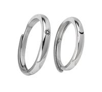 Zeafbaper Matching Rings for 2 Couples Sun and Moon Ring Gifts for Girlfriend Boyfriend Adjustable Engagement Ring for Women Men Wedding Gifts for Couple Birthday Chrsitmas Gift for Husband Wife