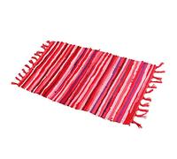 Zeafeel Chindi Rag Rug, Machine Washable Cotton Reversible Rag Rug Hand Woven Multi Color Striped Area Rug Floor Rugs for Bedroom, Living Room, Kitchen and Laundry Room (24'' x 35", Red)