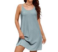 Zeagoo Beach Dress Women's Bikini Cover Up Summer Dress Lightweight Summer Dresses A-line Beach Poncho Round Neck Short Beach Swimwear Green M, Green, M