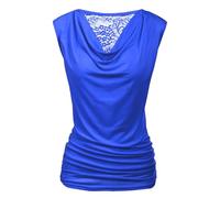 Zeagoo Tank Top for Women Trendy Going Out Tops Sleeveless Shirts Ruched Business Casual Basic Tunic Tops, Royal Blue, XXL