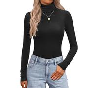 Zeagoo Turtle Neck Tops Women Long Sleeve Base Layer Top Ladies Turtleneck Thermal Underwear Lightweight Slim Fit Jumpers Basic Undershirt Black M