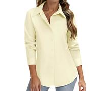 Zeagoo Womens Blouses Long Sleeve Button Down Shirts Casual Stretch Business Tops Regular Fit Executive Office Shirt for Women UK Ivory L