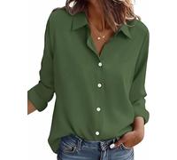 Zeagoo Womens Blouses Stretch Formal Button Down Shirt Executive Office Blouse Long Sleeve Shirts Plain Business Tops Shadow Green L