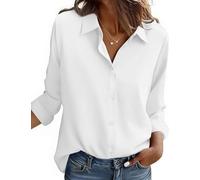 Zeagoo Womens Blouses Stretch Formal Button Down White Shirt Executive Office Blouse Long Sleeve Shirts Plain Business Tops White XS