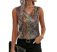 Zeagoo Women's Satin Tank Tops V Neck Elegant Sleeveless Vest Silk Summer Camisole L