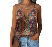 Zeagoo Womens Silk Satin Tank Tops Elegant Sleeveless Blouses V Neck Cami Vest Plain Basic Tank Cami Shirt Loose Fit Blouse Summer top Boho XL