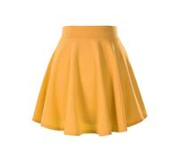 Zeagoo Women's Skirt Basic Solid Versatile Mini Skirt Short High Waist A-line Tennis Skirt Pleated Skater Bell Skirt S-XXL, ginger yellow, XXL
