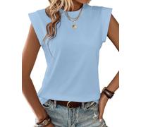 Zeagoo Womens Tops UK Cap Sleeve Scoop Neck Basic Tshirts Summer Tank Top | Ladies Vest Top Solid Sleeveless Tshirt Striped Vest Casual Blouse for Work Festival XS-XXL