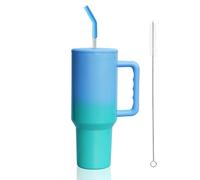ZEAKKCEE 40oz Tumbler Flask with Straw Lid Handle, Stainless Steel Insulated Water Cup, Large Capacity Travel Mug Keep Cool for Tea Coffee, Best Gift for Women Her (Fairyland)