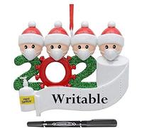 Zeako 2020 DIY Unique Christmas Ornaments, Personalised Covid Christmas Bauble Decoration Survived Family Holiday Hanging Decorations for Tree Christmas, Keepsake Xmas Gifts (Family of 4)
