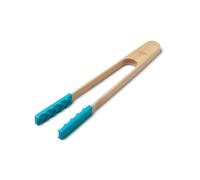 Zeal Bamboo & Silicone Kitchen Tongs - Non-Scratch, Heat Resistant, Easy Grip Cooking & Serving Tongs, 25cm (Aqua Blue)