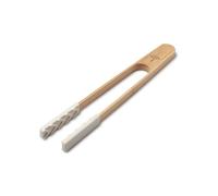 Zeal Bamboo & Silicone Kitchen Tongs - Non-Scratch, Heat Resistant, Easy Grip Cooking & Serving Tongs, 25cm (Cream)