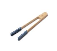 Zeal Bamboo & Silicone Kitchen Tongs - Non-Scratch, Heat Resistant, Easy Grip Cooking & Serving Tongs, 25cm (Provence Blue)